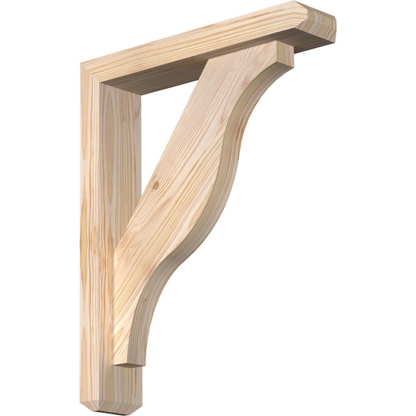 Ekena Millwork Funston Craftsman Smooth Bracket w/ Offset Brace, Douglas Fir, 3 1/2"W x 16"D x 20"H BKT0402X16X20FST04SDF - main